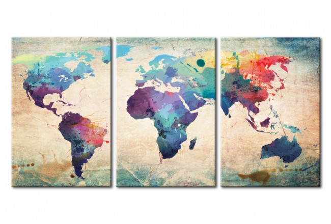 quadro mappa del mondo