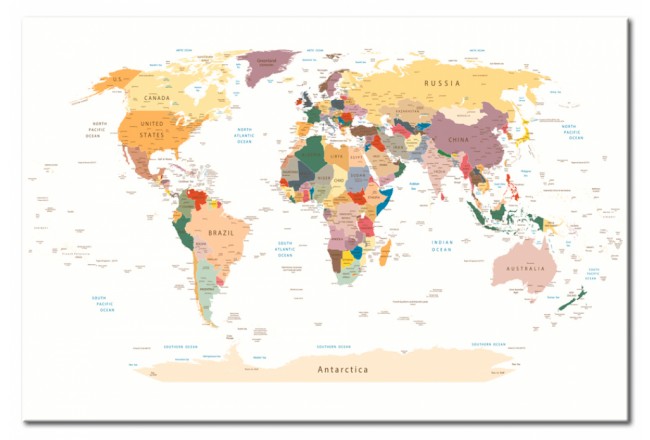 quadro mappa del mondo