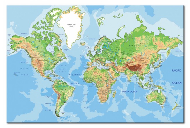 quadro mappa del mondo