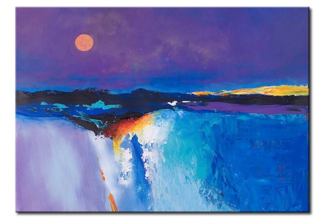 quadro dipinto a mano sorgere del sole tramonto