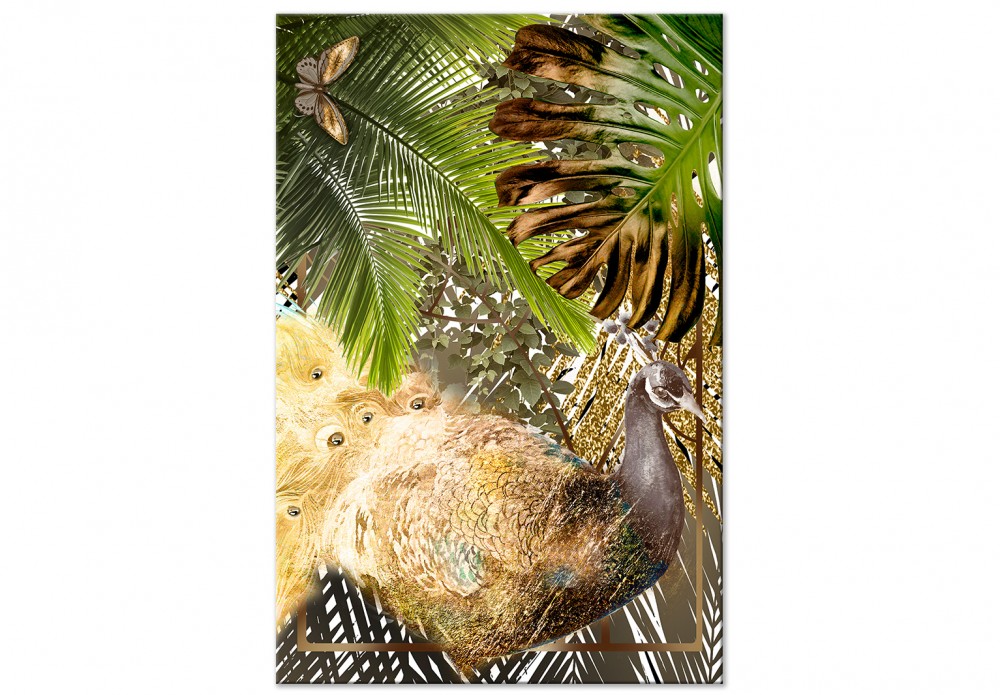 quadro pavone d'oro