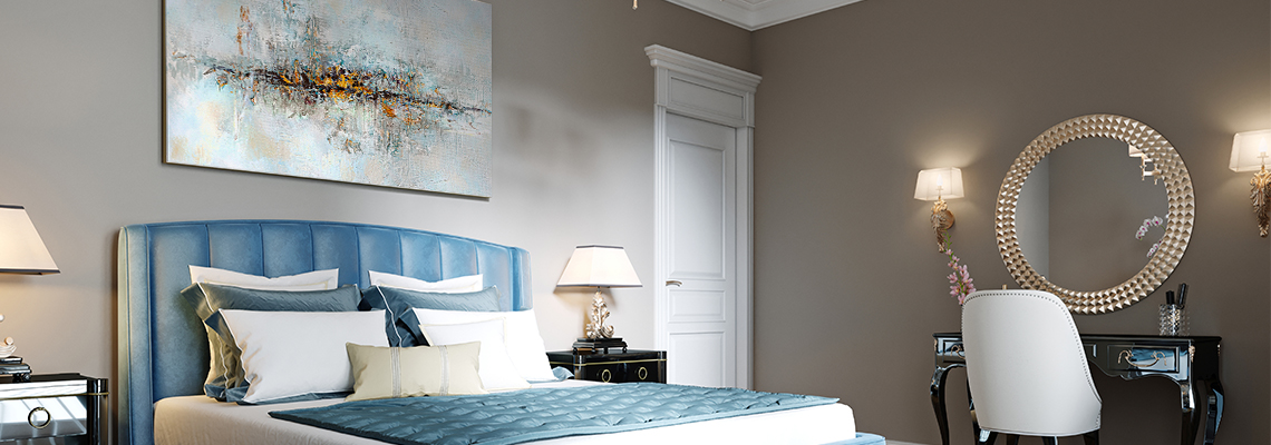 camera da letto in stile eclettico