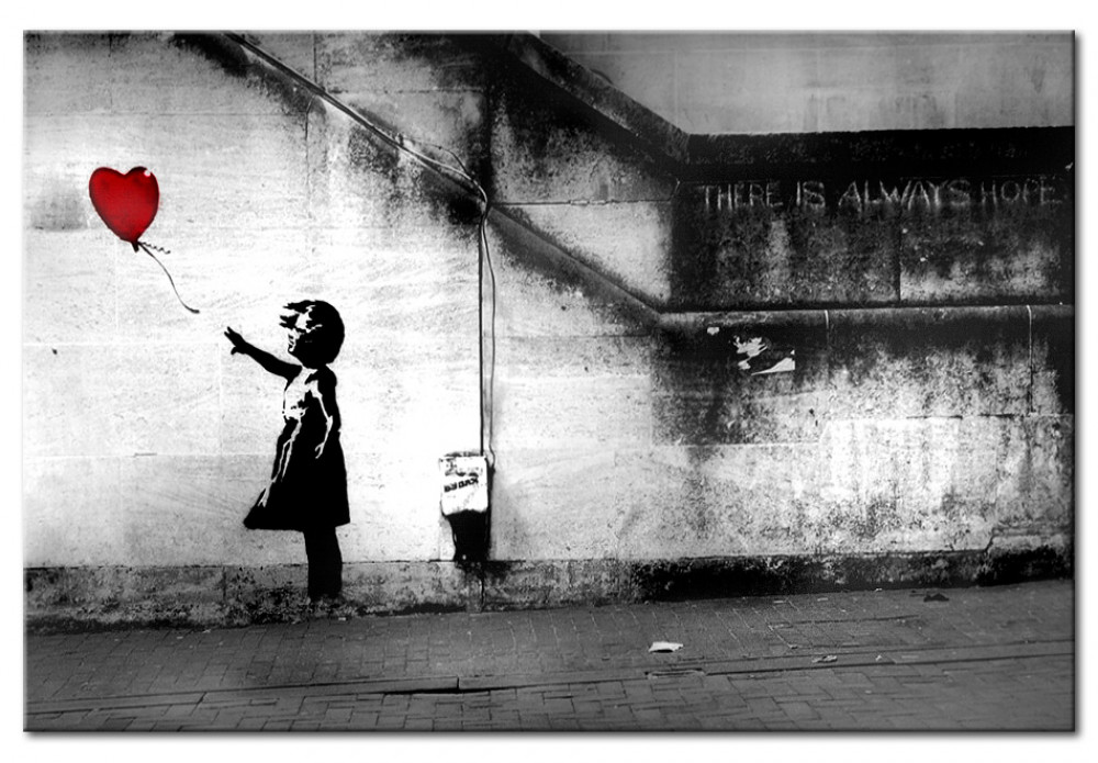 quadro banksy bambina con palloncino