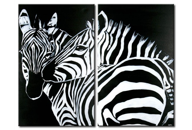 quadro in bianco e nero animali zebre