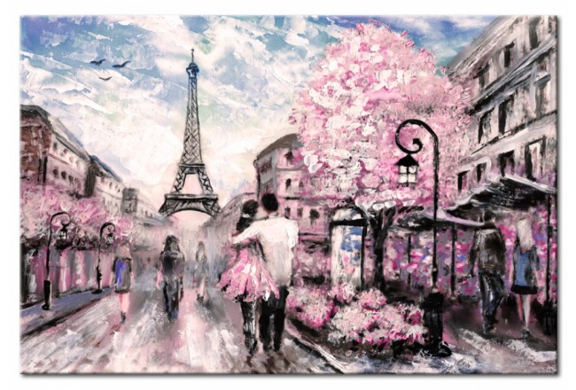 quadro romantico parigi rosa