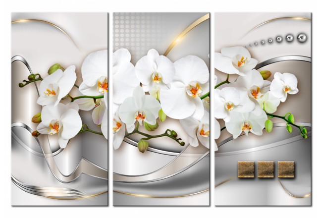 quadro moderno fiori orchidee grigio
