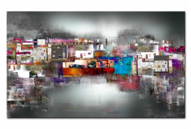 moderno quadro astratto città grigio colori