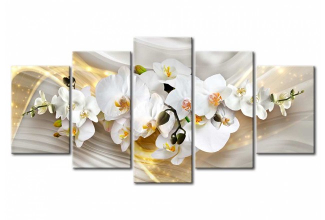 quadro multipannello fiori orchidea