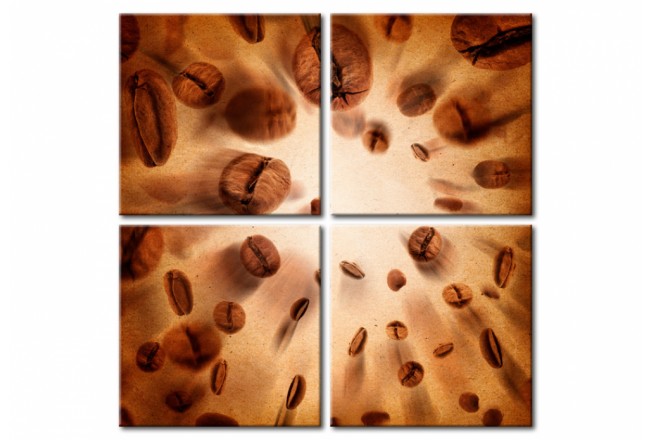 quadro per la cucina multipannello chicchi di caffè