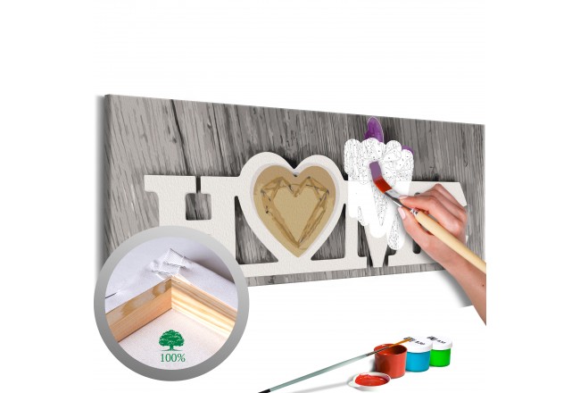 quadro fai da te da dipingere con i numeri per adulti legno vintage scritta home