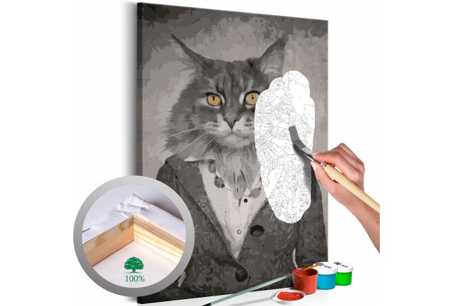 quadro fai da te da dipingere con i numeri per adulti gatto