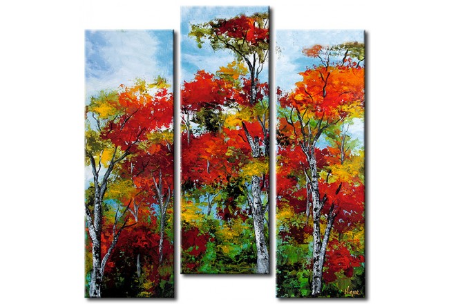 quadro autuuno foresta foglie colorate