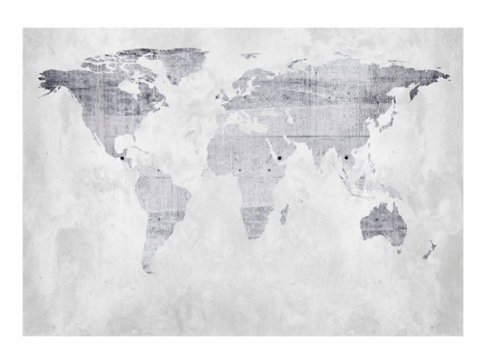 grigia carta da parati con mappamondo in stile scandinavo