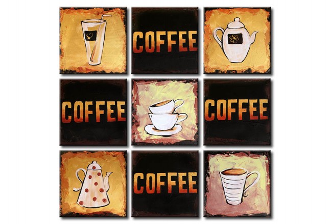 quadro caffè set di tazze caraffa