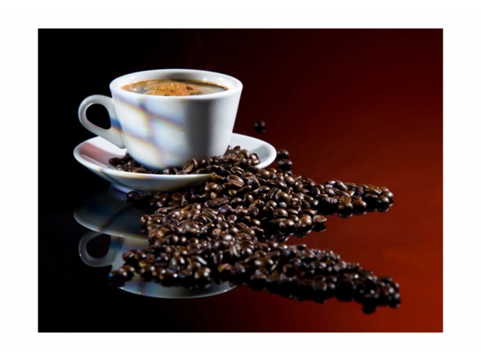 carta da parati per la sala da pranzo caffè chicchi tazzina