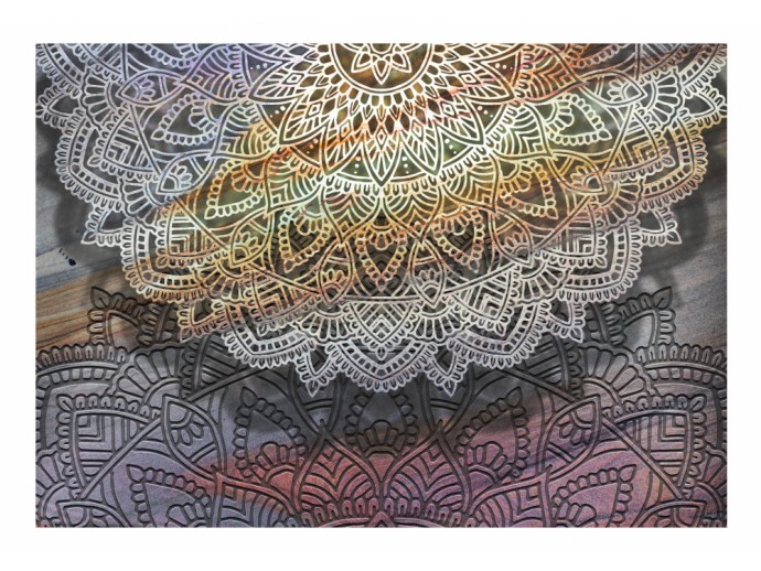 carta da parati per soggiorno camera da letto colori di terra dettagli decorativi mandala