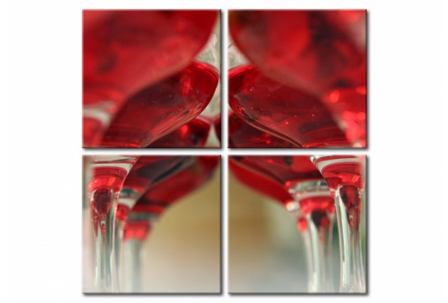 quadro per cucina sala da pranzo multipannello vino bicchieri