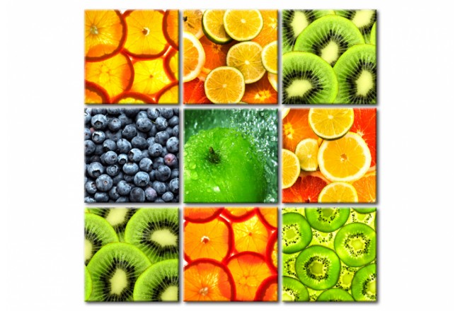quadro per cucina sala da pranzo multipannello frutta