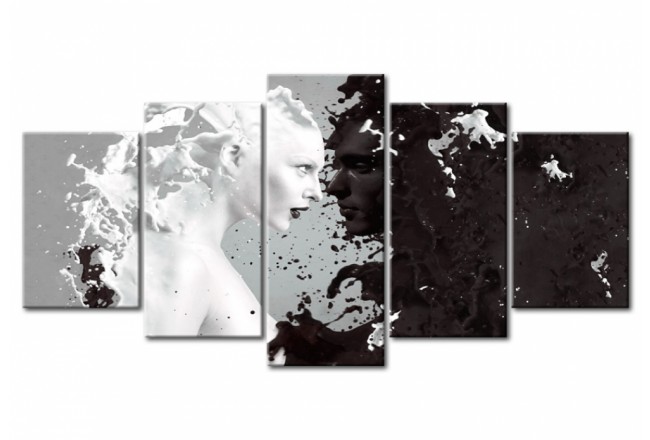 moderno quadro su vetro acrilico in bianco e nero per il bagno