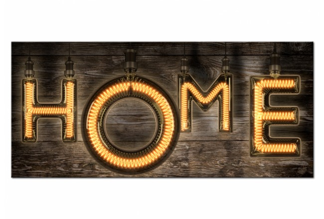 quadro in stile industrial scritta home