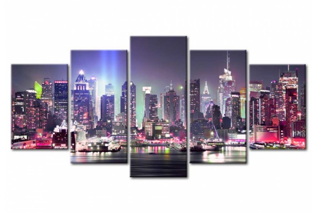 quadro città di notte new york